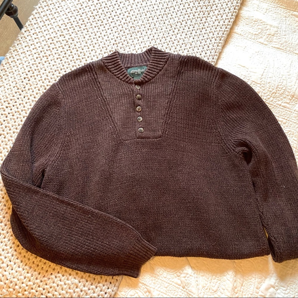Eddie Bauer Henley Pullover Sweater XL